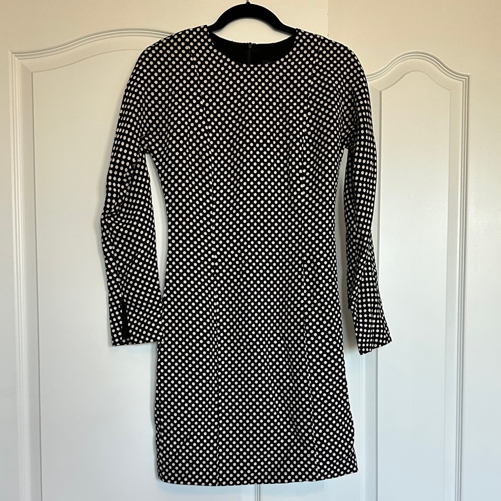LYN DEVON Black and White Polka Dot Dress